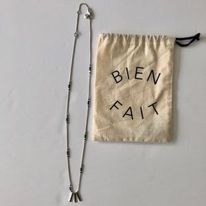 MADEWELL Silver bar necklace with blue beads